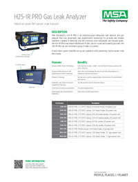 Thumbnail of document Data Sheet - H25-IR PRO Gas Leak Analyzer